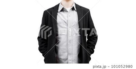 businessman in coat  isolated on white background 101052980