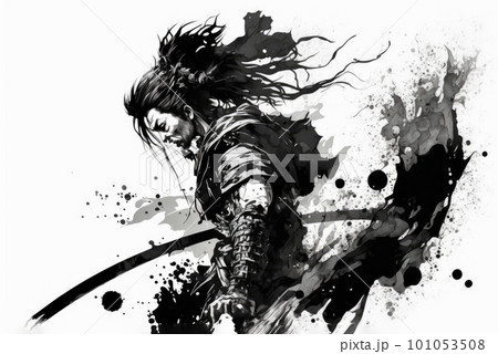 ぷ*侍様 Let’s fine♡ 絵画原画 Amazon｜1869。Ronin、またはMasterlessサムライ、Fending Off矢印