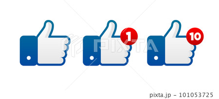 Like sign for social media. Thumb up. Hand gesture isolated on white background. Hand thumb up or like sign. Vector illustration. 101053725