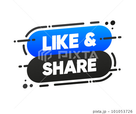 Like and Share banner. The thumbs up. Social media concept. Button Icon of Social Media. Vector illustration. 101053726