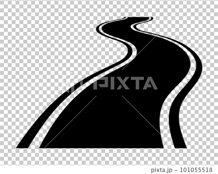 曲がり道のシルエット 101055518