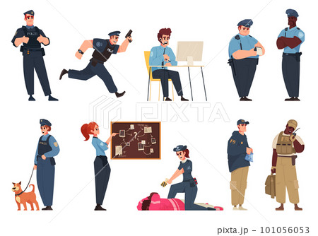 Police Cartoon Set Police Cartoon Set 101056053