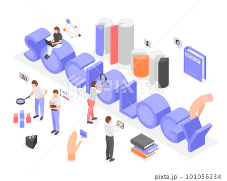 Sociology Isometric Text Composition 101056234