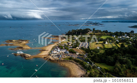 Point Of L'Arcouest Near Brehat Island, Ile de Brehat, In The English Channel At The Coast of Brittany In France 101056811