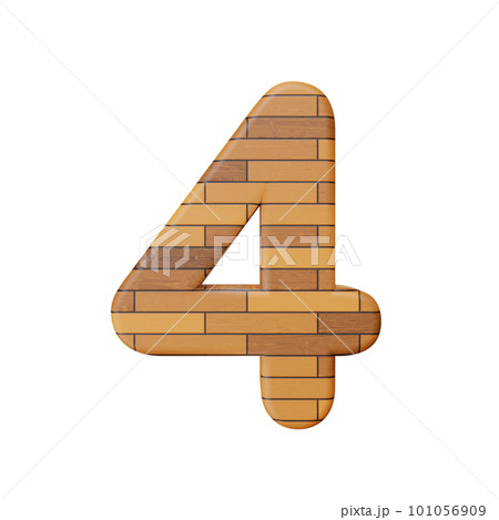 フローリング柄の3D数字 101056909