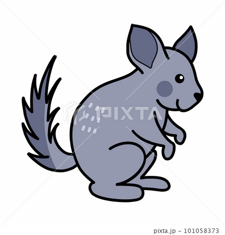 Chinchilla on  white background. Illustration for child in cartoon style. 101058373