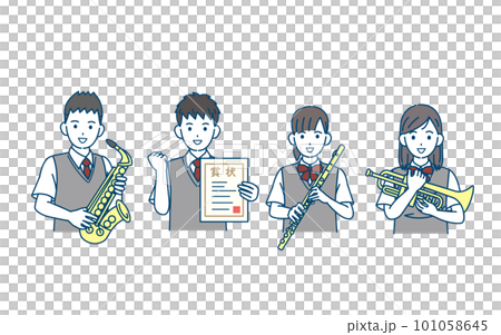 Illustration of the students of the brass band 101058645