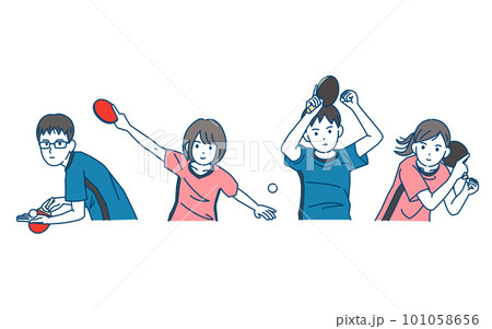 卓球部 練習や試合をする生徒のイラスト 卓球部 練習や試合をする生徒のイラスト 101058656