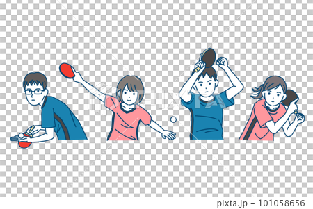 卓球部 練習や試合をする生徒のイラスト 卓球部 練習や試合をする生徒のイラスト 101058656