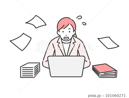 仕事に追われている女性のビジネスパーソン 101060271