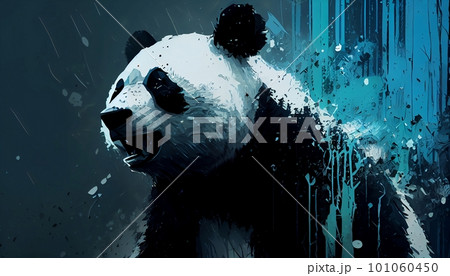 Peaceful Pandas Majestic Bears in the Style of a Legendary Artist, Perfect for Captivating Design Projects and Creative Inspirations, Generative AI, Illustration 101060450