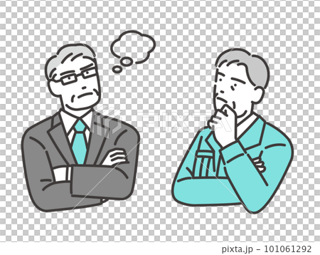 Vector illustrations of senior managers such as directors and presidents who have troubles / managers / work clothes 101061292