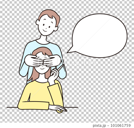 Asian young couple or husband and wife illustration material 101061759