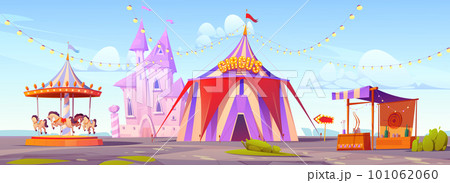 Cartoon amusement park, vector illustration Cartoon amusement park, vector illustration 101062060