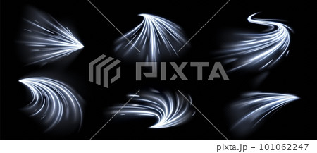 White fast speed trail, blur motion effect vector 101062247