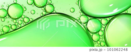 Green liquid oil bubble macro texture background 101062248