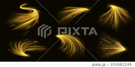 Realistic set of long exposure yellow light effect 101062249