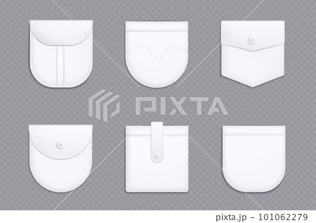 Realistic set of white pocket templates 101062279