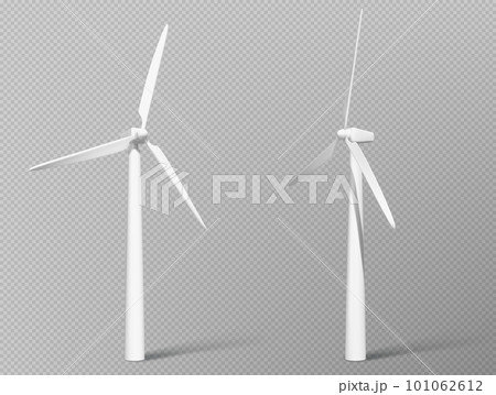 3d wind power generator turbine icon in vector 101062612