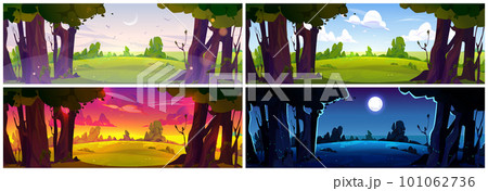 Night, day, morning and evening landscape 101062736