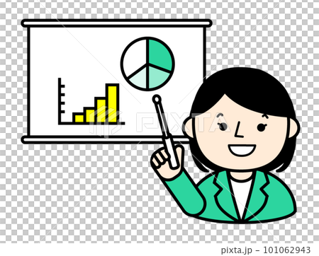 プレゼン中の会社員　人物シンプルイラスト  101062943