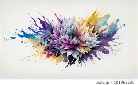 Flowers watercolor illustration isolated on white background, Spring Summer, digital painting Design for fabric, Generative AI Flowers watercolor illustration isolated on white background, Spring Summer, digital painting Design for fabric, Generative AI 101063230