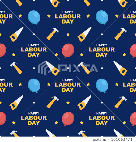 Happy Labor Day Seamless Pattern Design Illustration with Different Professions in Template Hand Drawn Happy Labor Day Seamless Pattern Design Illustration with Different Professions in Template Hand Drawn 101063471