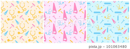 Set of Happy Labor Day Seamless Pattern Design Illustration with Different Professions in Template Hand Drawn Set of Happy Labor Day Seamless Pattern Design Illustration with Different Professions in Template Hand Drawn 101063480
