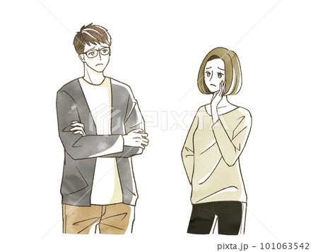 悩んでいる男女 悩んでいる男女 101063542