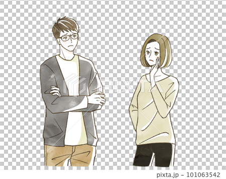 悩んでいる男女 悩んでいる男女 101063542