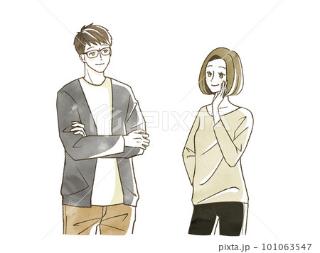 笑顔の男女 101063547