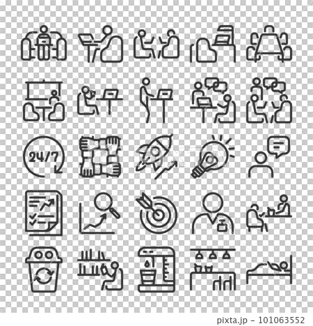 Coworking space icon set 101063552