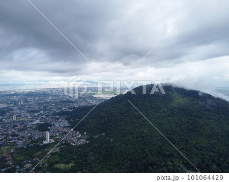 Aerial view residential area at Bukit Mertajam hill 101064429