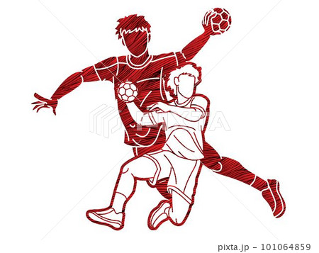 Group of Handball Sport Male Players Team Mix Action Cartoon Graphic Vector Group of Handball Sport Male Players Team Mix Action Cartoon Graphic Vector 101064859