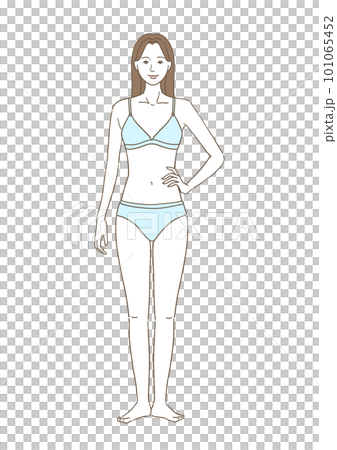 身材苗條的女人正對著前方 身材苗條的女人正對著前方 101065452