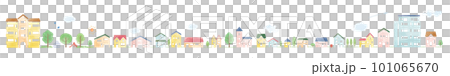 Cityscape with houses and residential area, vector illustration with watercolor texture 101065670