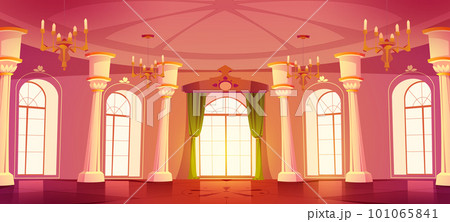 Castle royal ballroom interior cartoon background 101065841