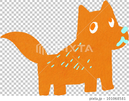 一隻臉模糊的可愛狗的插圖 一隻臉模糊的可愛狗的插圖 101068581