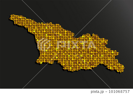 Map Georgia from gold sequin, glitter, sparkle 101068757