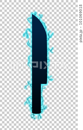 黒い雷のナイフ(青) 101069018