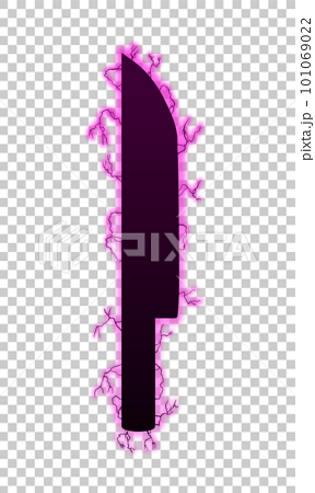 黒い雷のナイフ(紫) 101069022