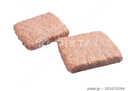 Raw plant based meat, food reduce carbon footprint. Isolated on white background Raw plant based meat, food reduce carbon footprint. Isolated on white background 101070164