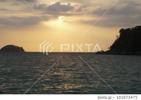 sunset sunrise and island sea ocean view. Holiday vacation travel 101073475