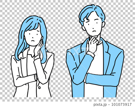 Troubled expression / troubled business person male & female 101073917