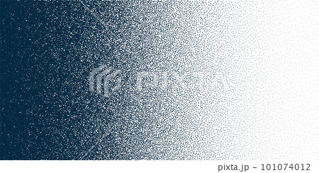 Stipple pattern, dotted geometric background. Stippling, dotwork drawing, shading using dots. Pixel disintegration, random halftone effect. White noise grainy texture. Vector illustration Stipple pattern, dotted geometric background. Stippling, dotwork drawing, shading using dots. Pixel disintegration, random halftone effect. White noise grainy texture. Vector illustration 101074012