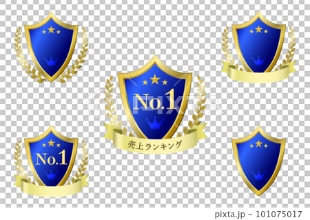 高級感のあるゴールドと青のランキングエンブレム 高級感のあるゴールドと青のランキングエンブレム 101075017