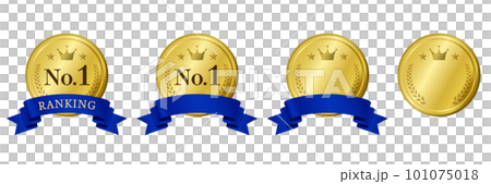 Luxurious gold and blue ranking medals Luxurious gold and blue ranking medals 101075018