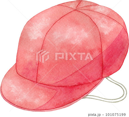【運動会】紅白帽子の水彩イラスト(赤側) 101075199