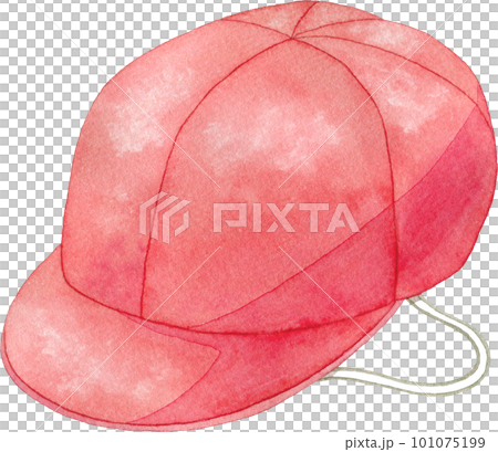 【運動会】紅白帽子の水彩イラスト(赤側) 101075199