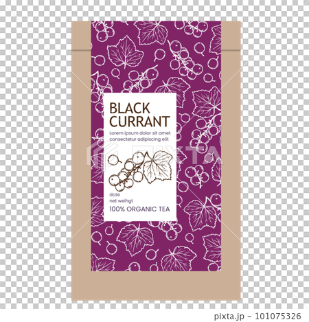 BLACK CURRANT TEA In Vintage Style Contemporary Design Of Packaging With Berries And Leaves On A Purple Background Printable Vector Template Modern Typography BLACK CURRANT TEA In Vintage Style Contemporary Design Of Packaging With Berries And Leaves On A Purple Background Printable Vector Template Modern Typography 101075326